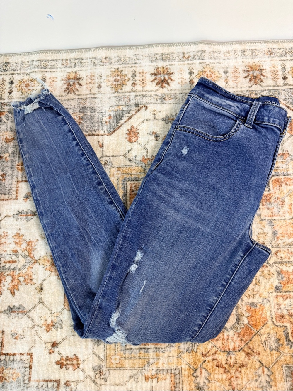 Maurices high-rise, skinny, distressed jeans, medium wash